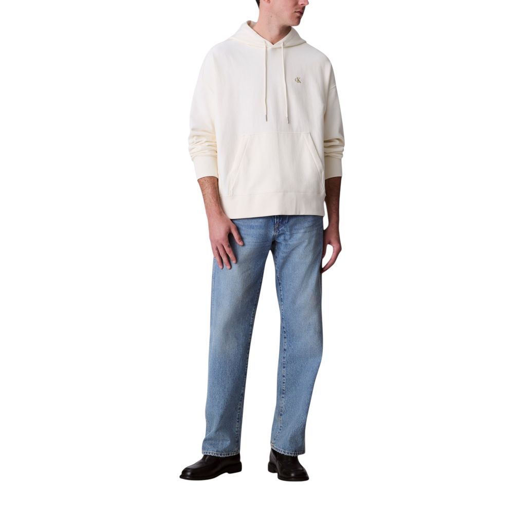 Calvin Klein Jeans White Cotton Hoodie - Luxe Nova