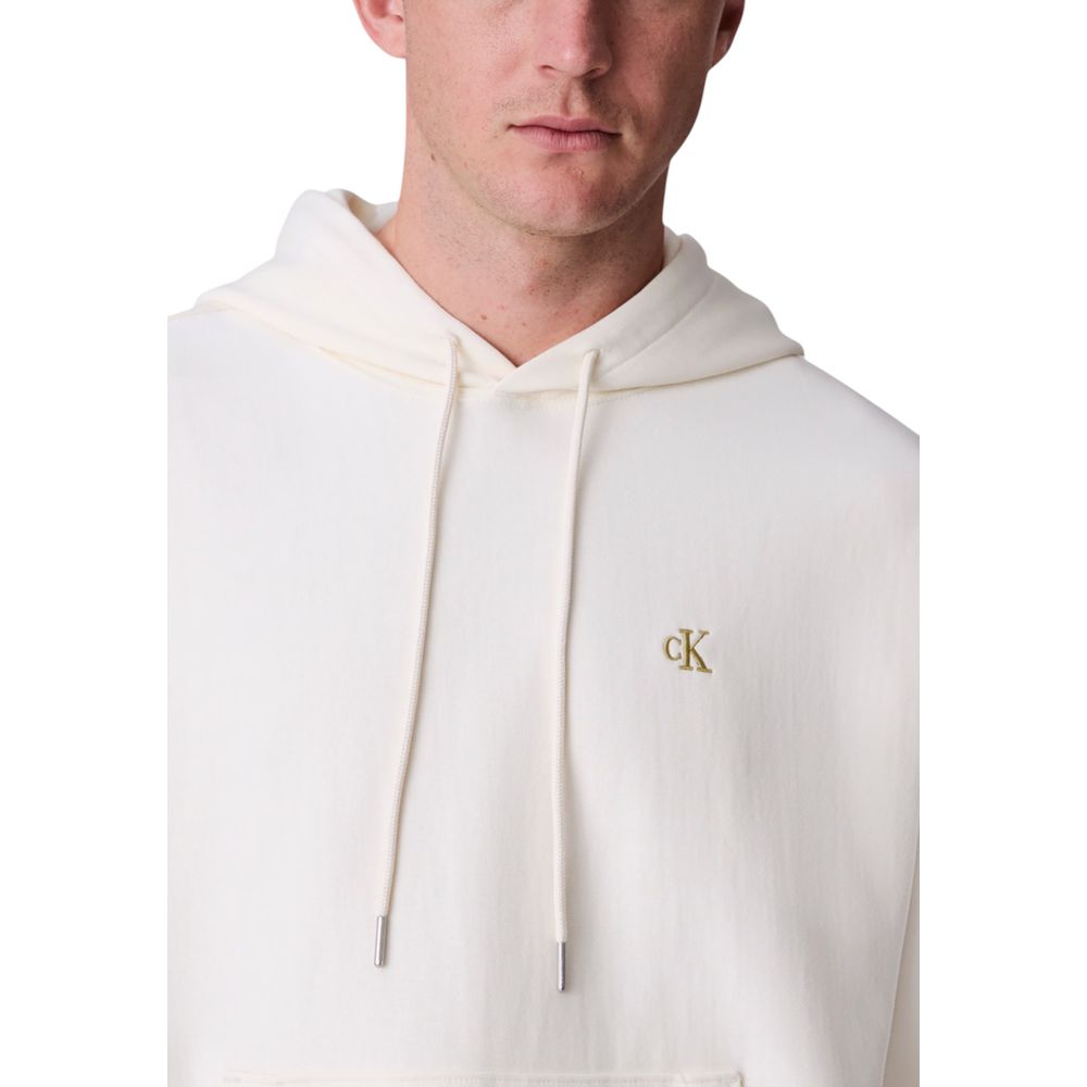 Calvin Klein Jeans White Cotton Hoodie - Luxe Nova