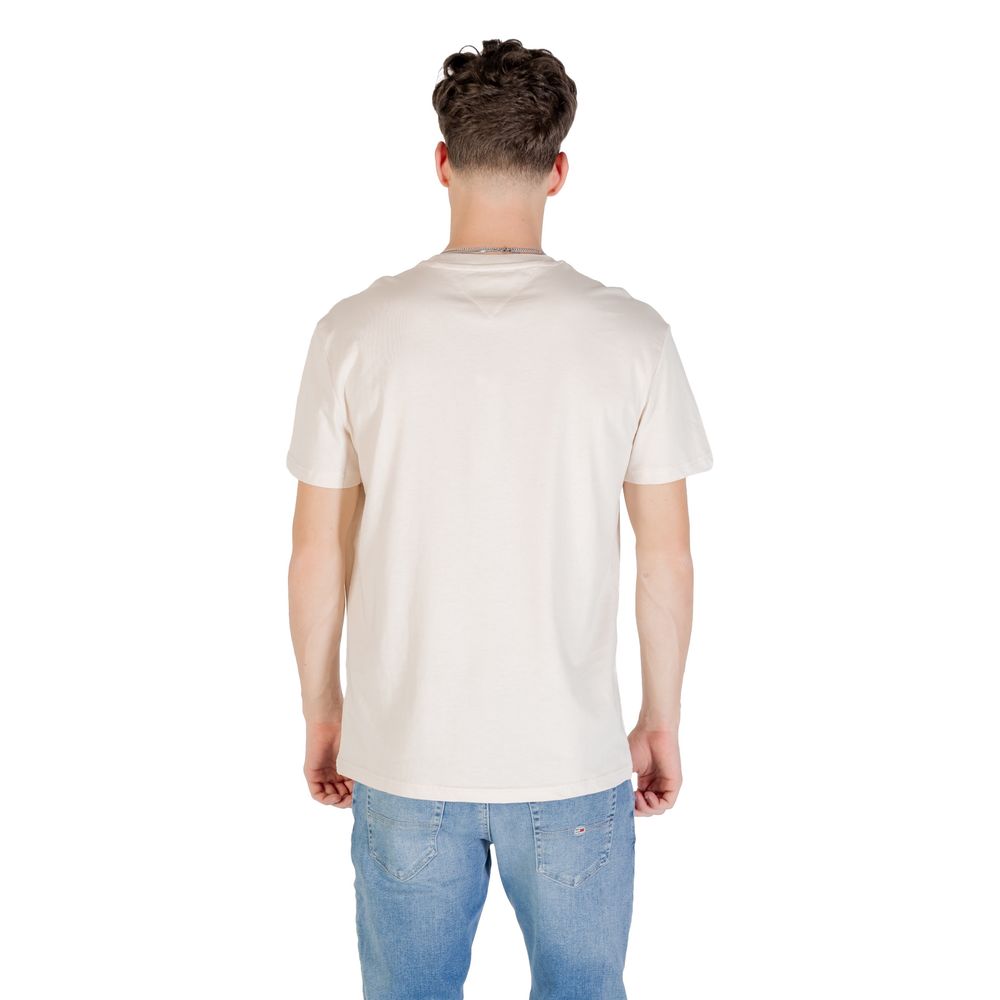Tommy Hilfiger Jeans Beige Recycled Cotton T-Shirt - Luxe Nova