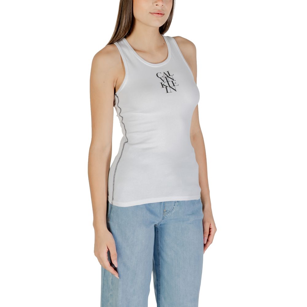 Calvin Klein Jeans White Cotton Top - Luxe Nova