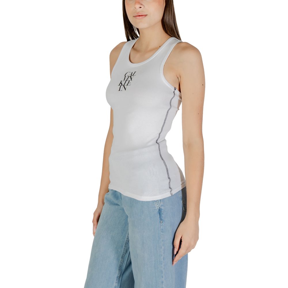 Calvin Klein Jeans White Cotton Top - Luxe Nova