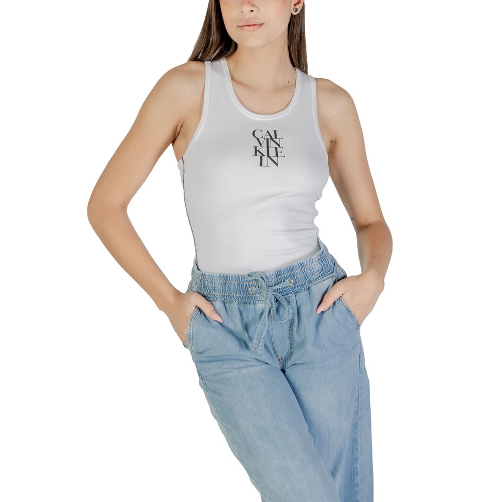 Calvin Klein Jeans White Cotton Top - Luxe Nova
