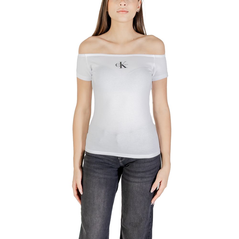 Calvin Klein Jeans White Cotton T-Shirt - Luxe Nova
