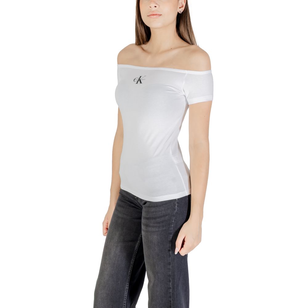 Calvin Klein Jeans White Cotton T-Shirt - Luxe Nova