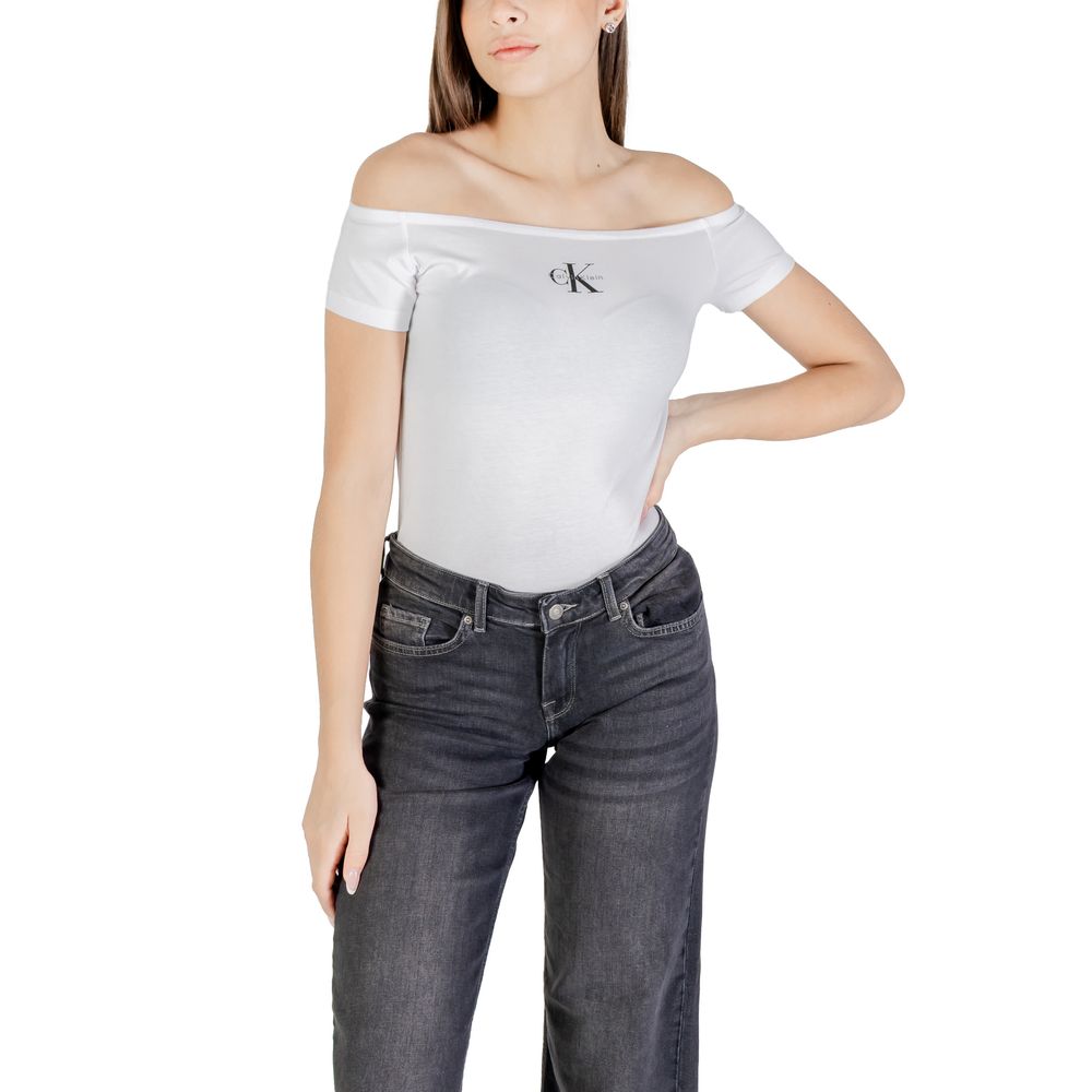 Calvin Klein Jeans White Cotton T-Shirt - Luxe Nova