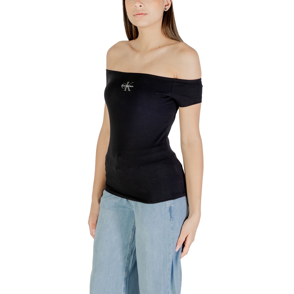 Calvin Klein Jeans Black Cotton T-Shirt - Luxe Nova