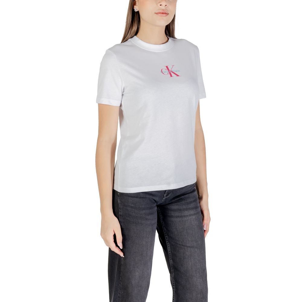 Calvin Klein Jeans White Cotton T-Shirt - Luxe Nova