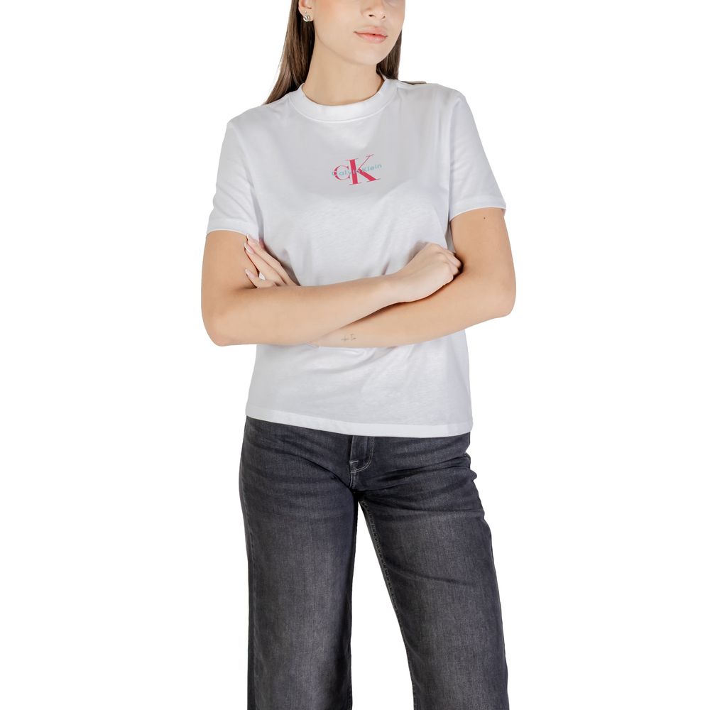 Calvin Klein Jeans White Cotton T-Shirt - Luxe Nova