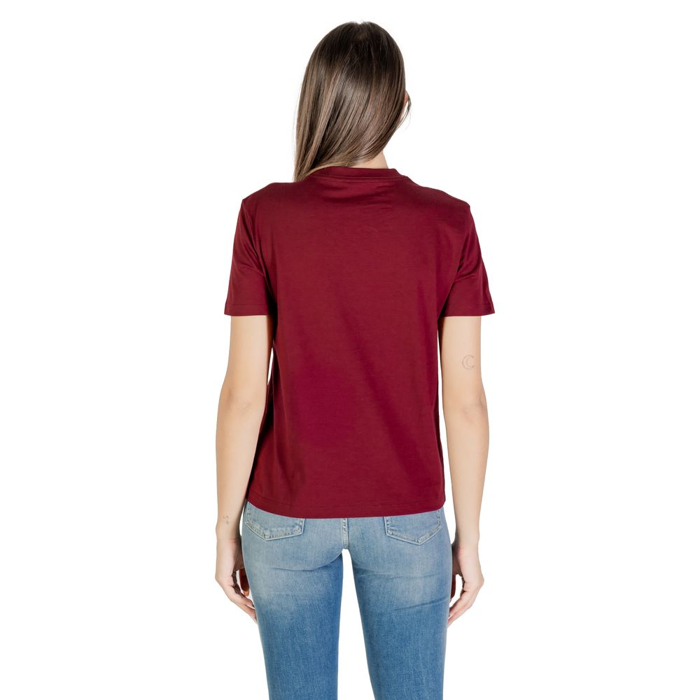 Calvin Klein Jeans Bordeaux Cotton T-Shirt - Luxe Nova
