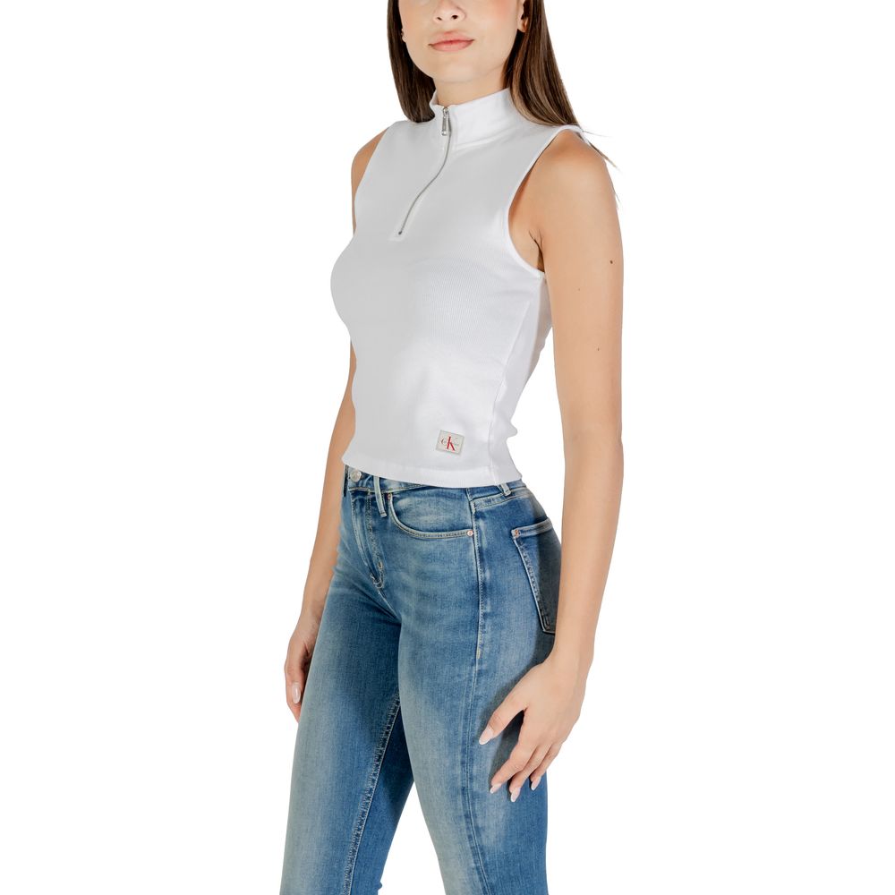 Calvin Klein Jeans White Cotton Top - Luxe Nova