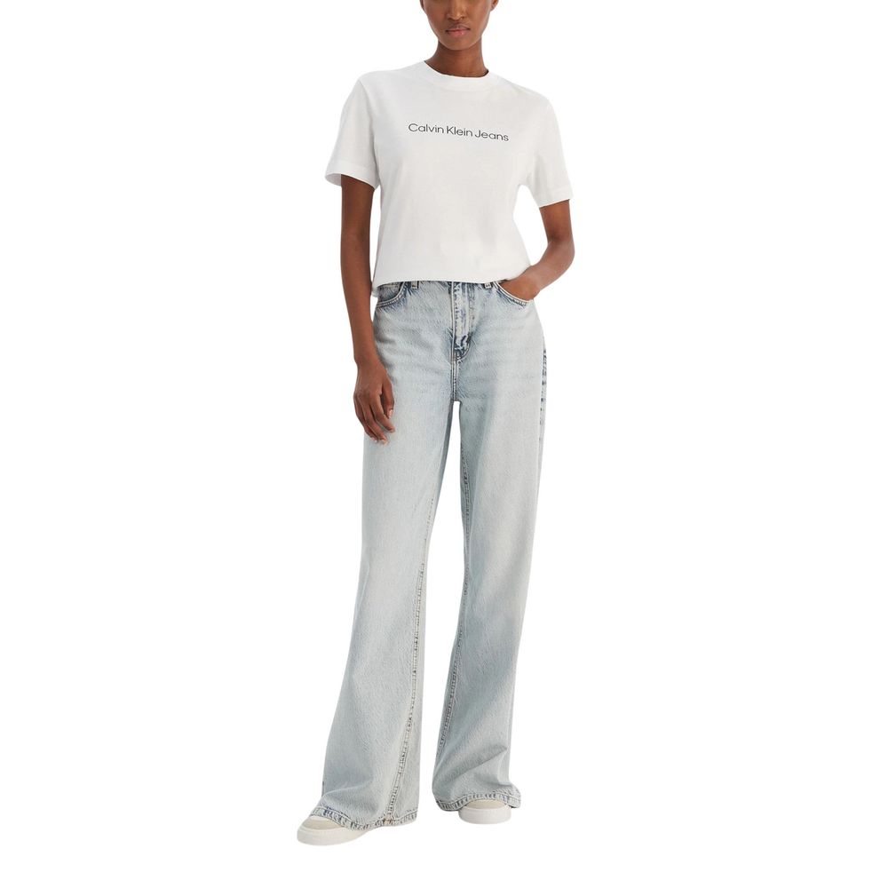 Calvin Klein Jeans White Cotton T-Shirt - Luxe Nova