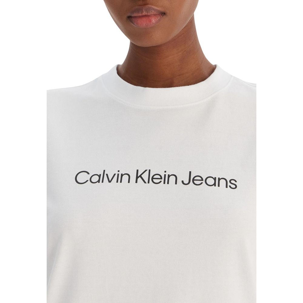 Calvin Klein Jeans White Cotton T-Shirt - Luxe Nova