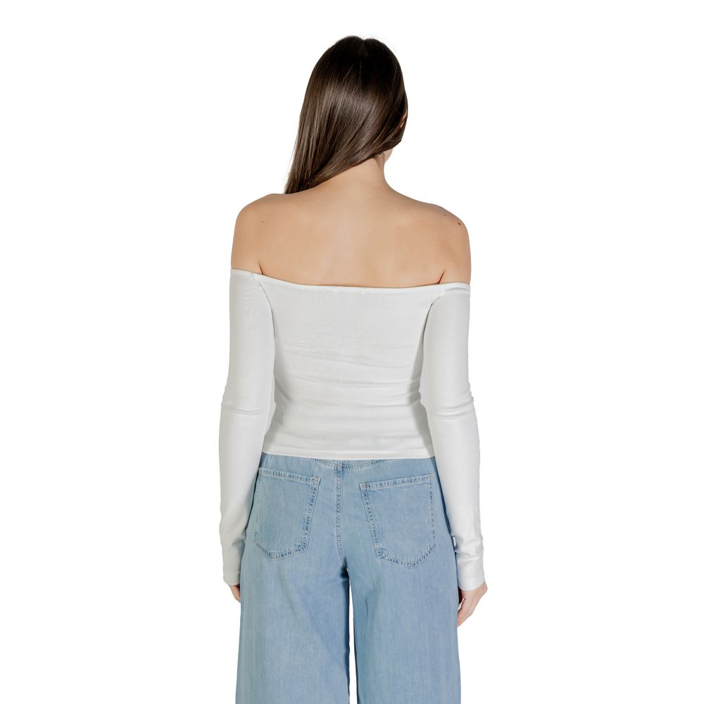 Tommy Hilfiger Jeans Cream Recycled Cotton Long Sleeve T-Shirt - Luxe Nova