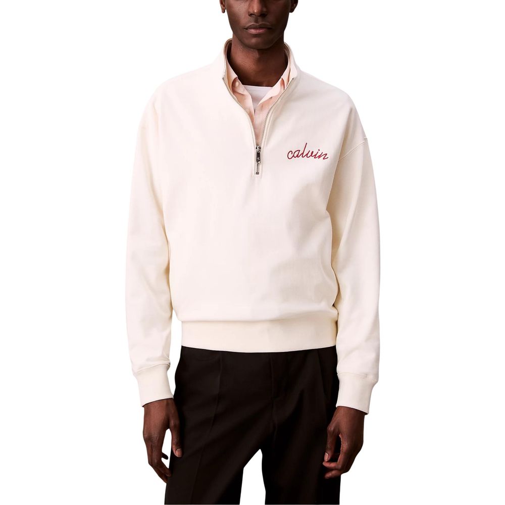 Calvin Klein Jeans White Cotton Sweatshirt - Luxe Nova