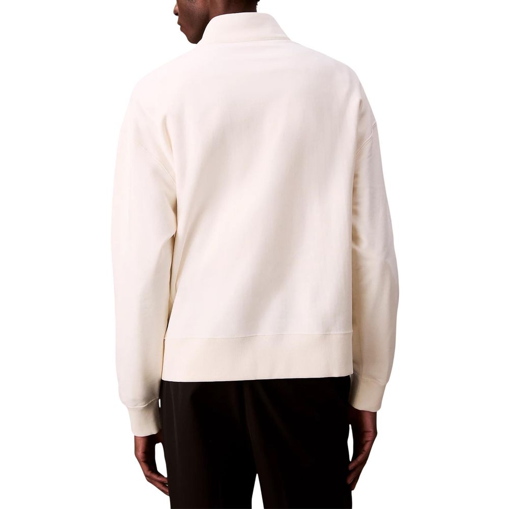 Calvin Klein Jeans White Cotton Sweatshirt - Luxe Nova