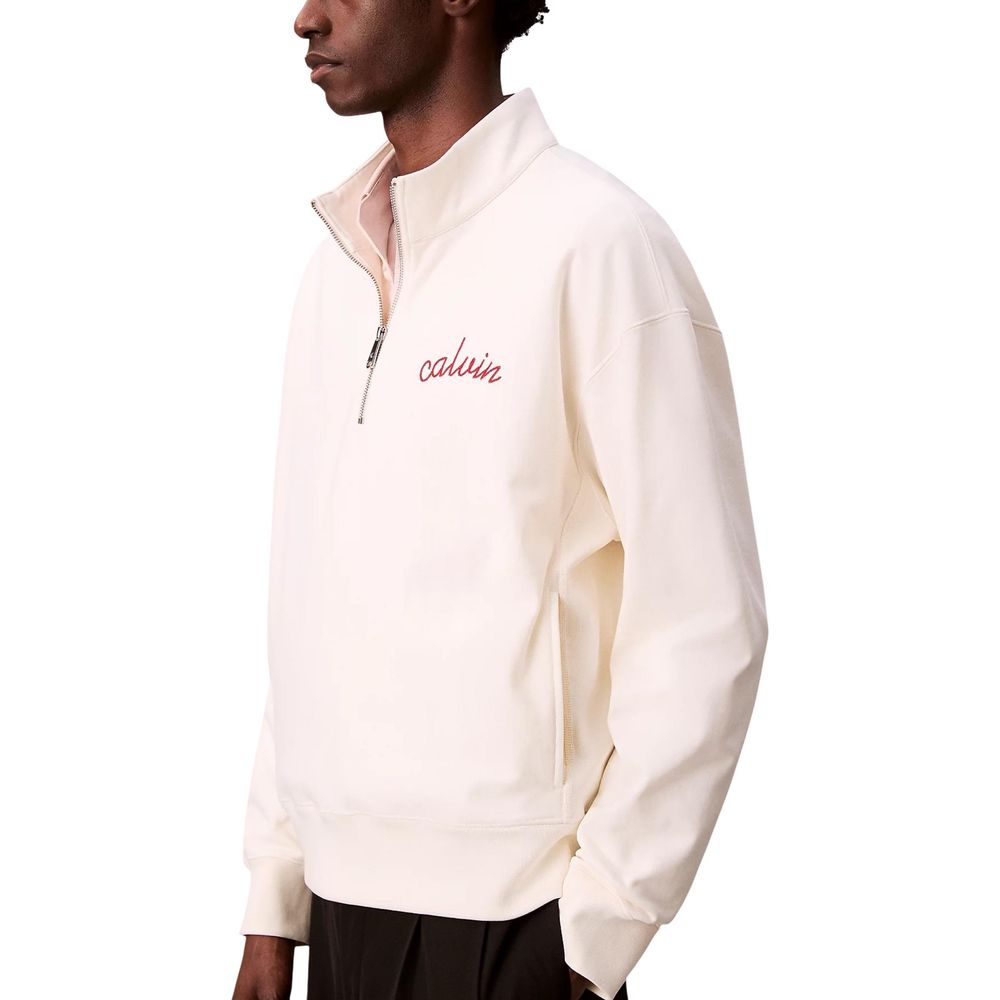 Calvin Klein Jeans White Cotton Sweatshirt - Luxe Nova