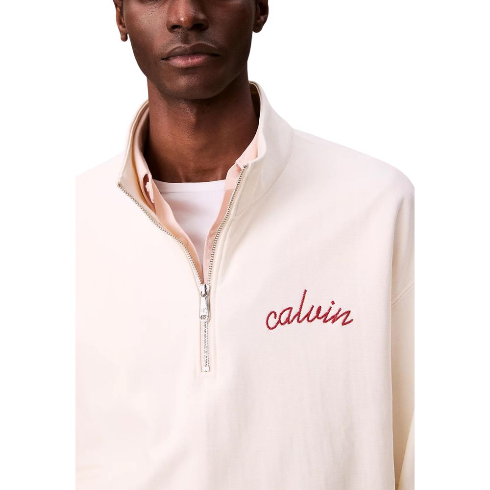 Calvin Klein Jeans White Cotton Sweatshirt - Luxe Nova