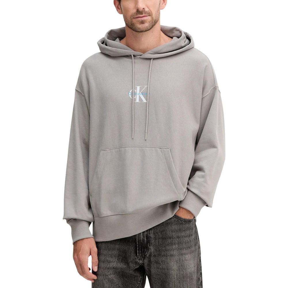 Calvin Klein Jeans Gray Cotton Hoodie - Luxe Nova