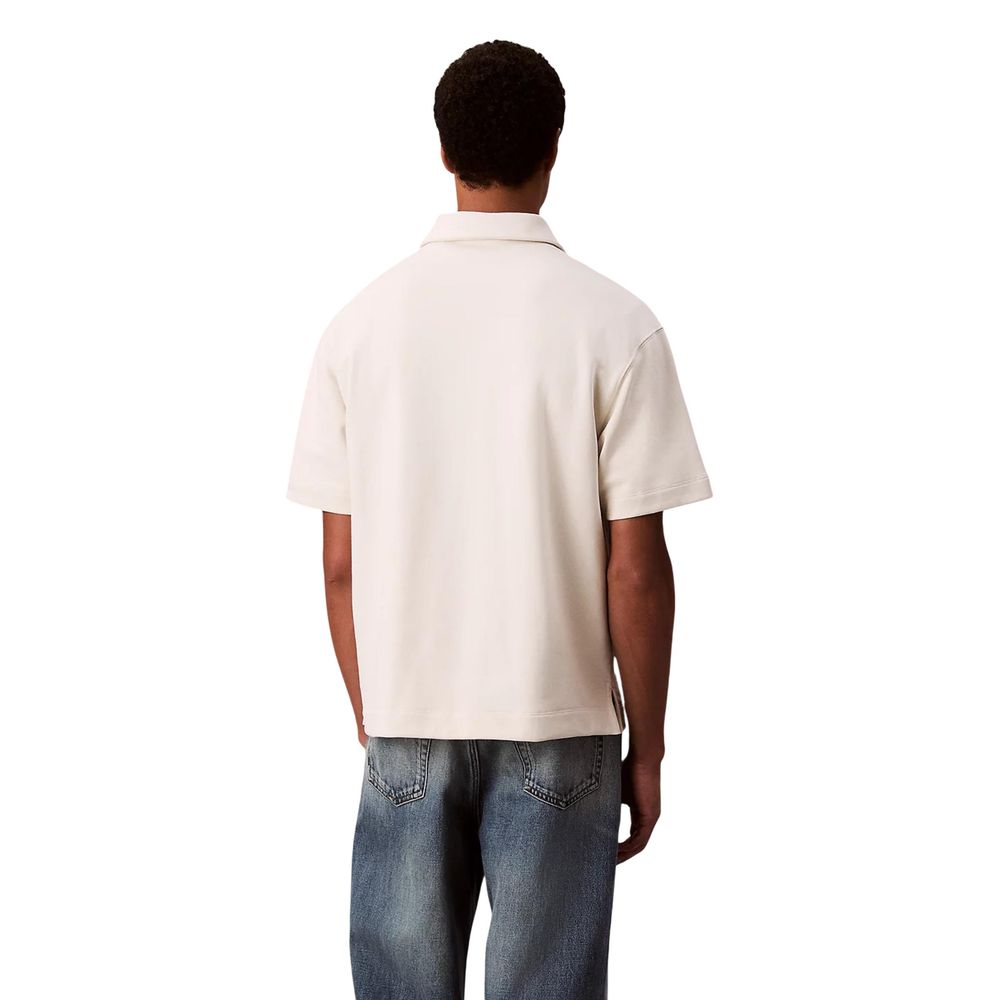 Calvin Klein Jeans White Cotton Polo Shirt - Luxe Nova