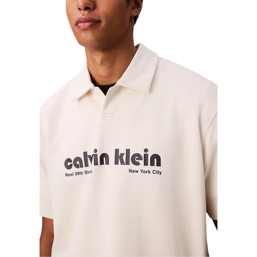 Calvin Klein Jeans White Cotton Polo Shirt - Luxe Nova