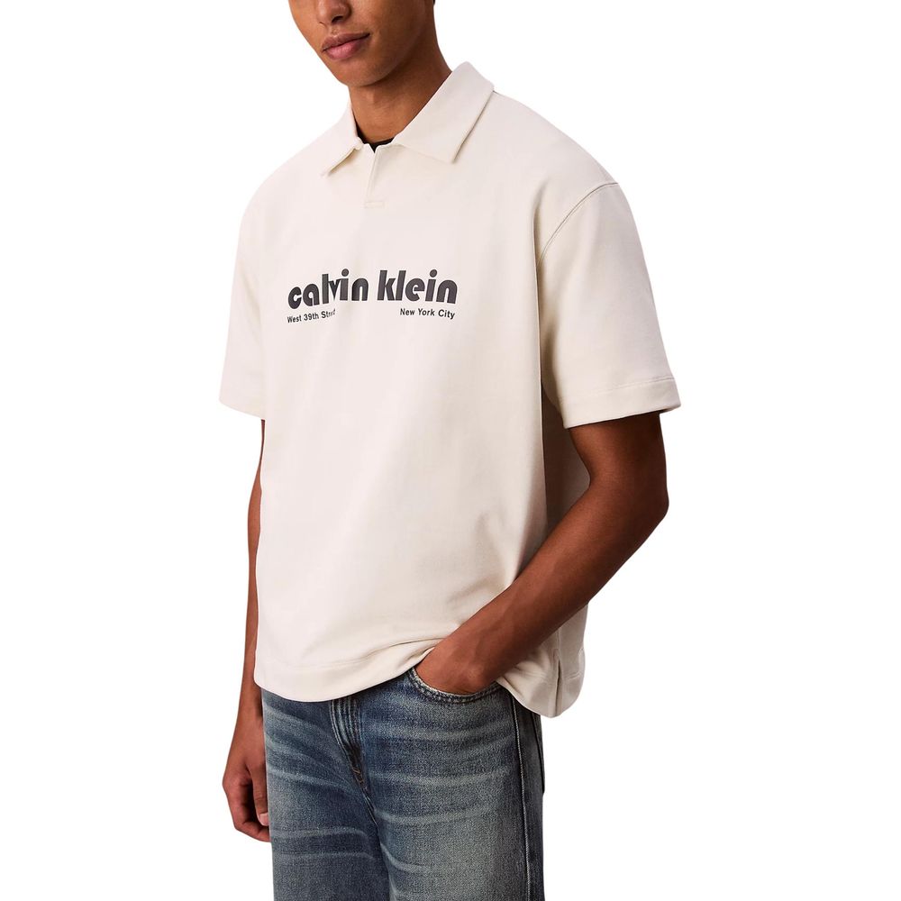 Calvin Klein Jeans White Cotton Polo Shirt - Luxe Nova