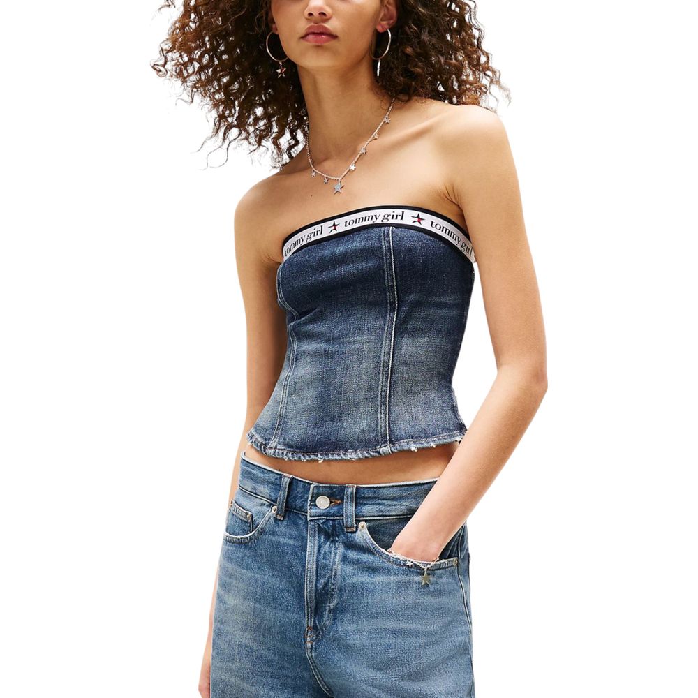 Tommy Hilfiger Jeans Blue Recycled Cotton Top - Luxe Nova