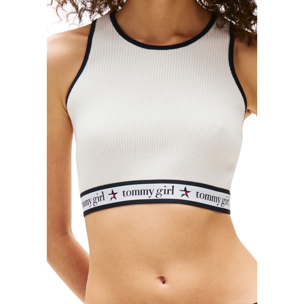 Tommy Hilfiger Jeans Cream Organic Cotton Top - Luxe Nova