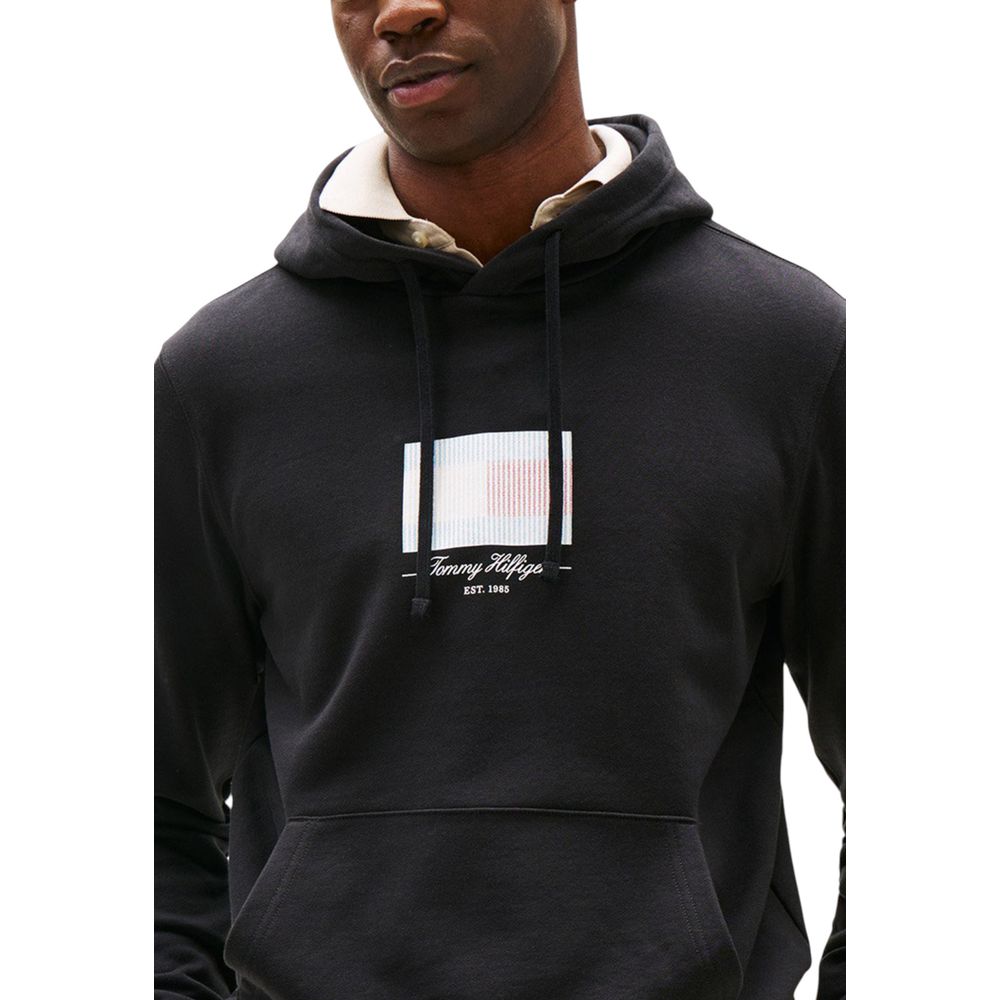Tommy Hilfiger Black Recycled Cotton Hoodie - Luxe Nova