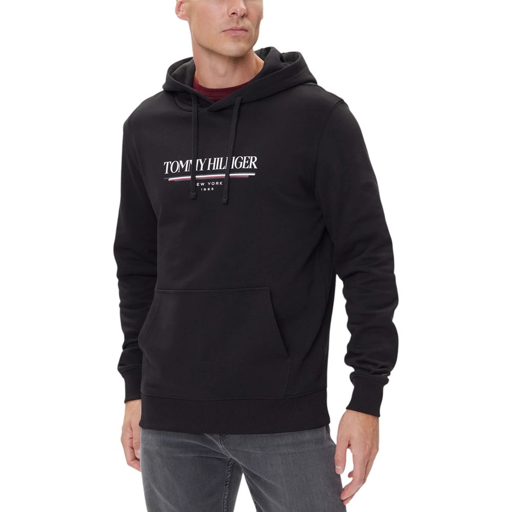 Tommy Hilfiger Black Recycled Cotton Hoodie - Luxe Nova
