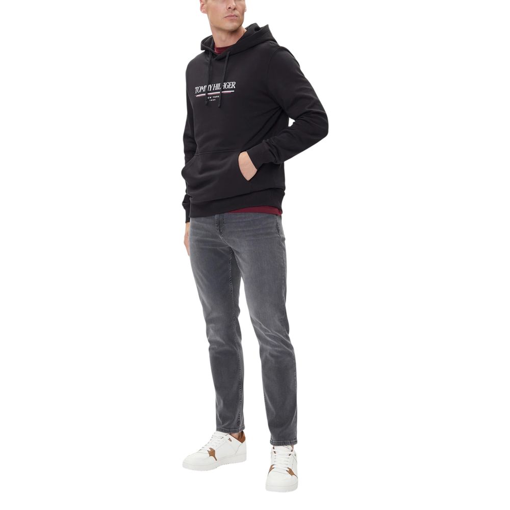 Tommy Hilfiger Black Recycled Cotton Hoodie - Luxe Nova
