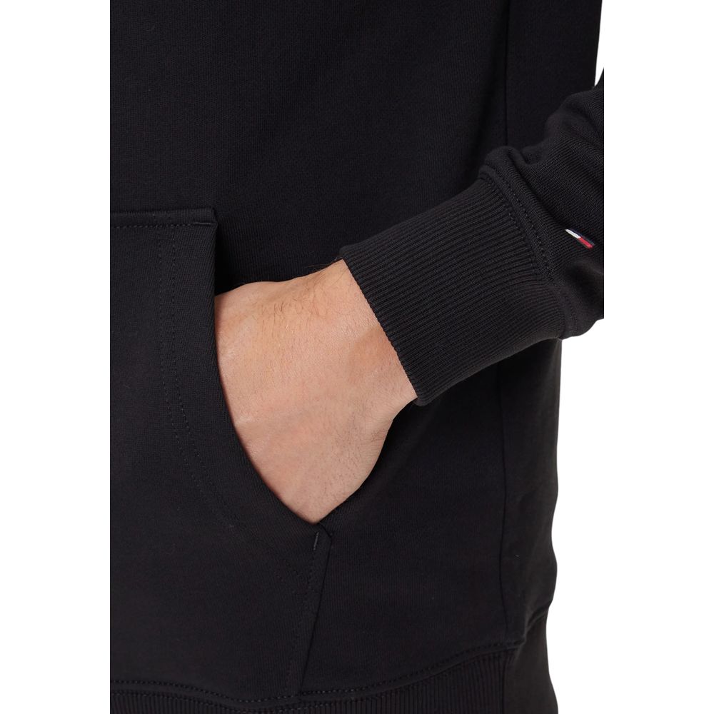 Tommy Hilfiger Black Recycled Cotton Hoodie - Luxe Nova