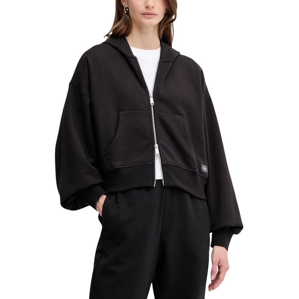 Calvin Klein Jeans Black Cotton Hoodie - Luxe Nova