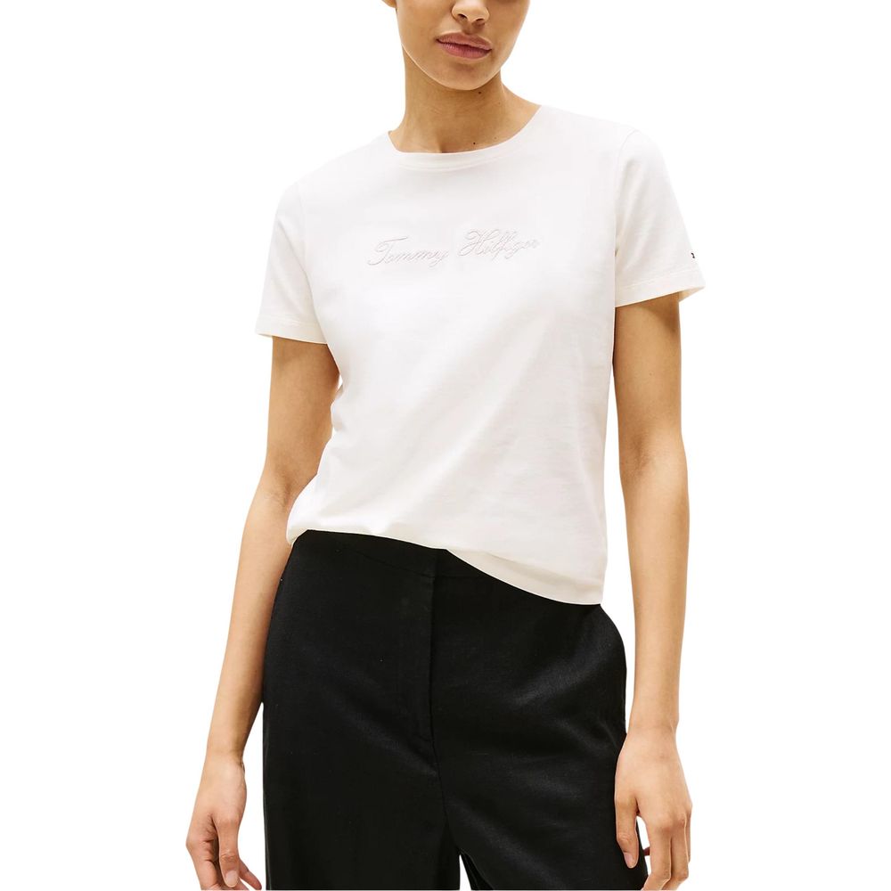 Tommy Hilfiger Beige Recycled Cotton T-Shirt