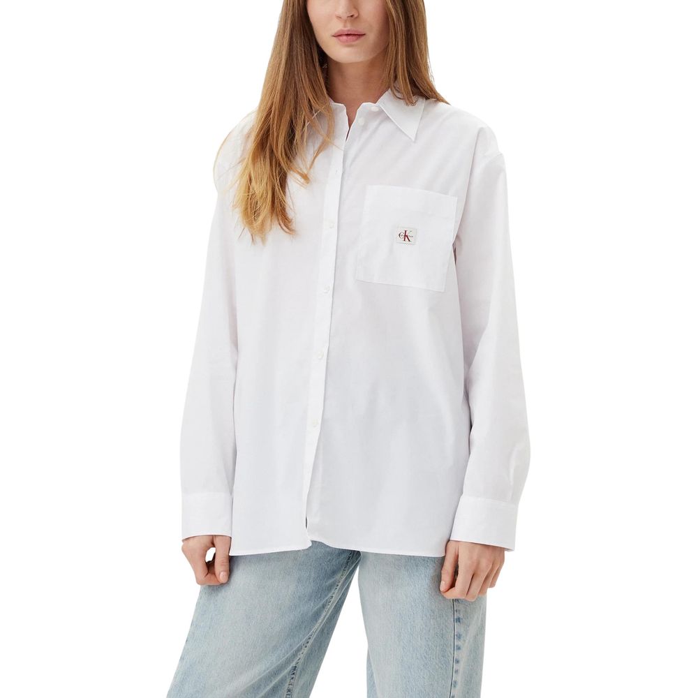 Calvin Klein Jeans White Cotton Blouse - Luxe Nova