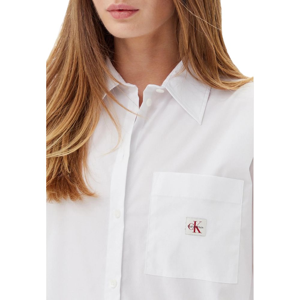 Calvin Klein Jeans White Cotton Blouse - Luxe Nova