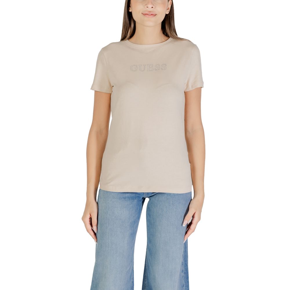 Guess Active Beige Cotton T-Shirt - Luxe Nova