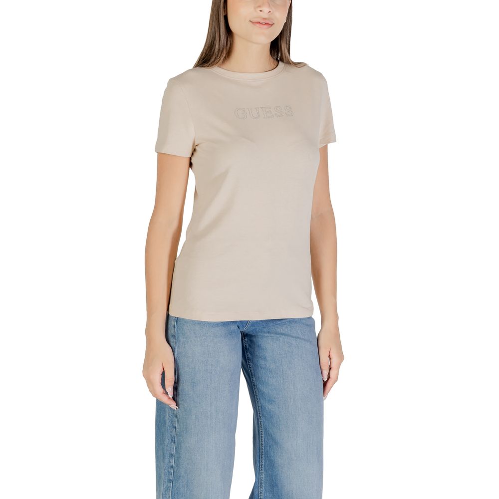 Guess Active Beige Cotton T-Shirt - Luxe Nova