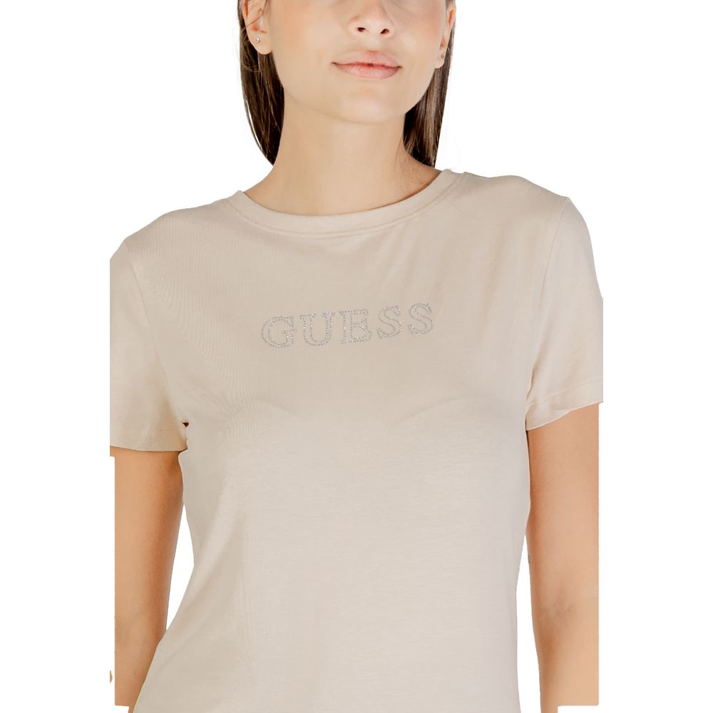 Guess Active Beige Cotton T-Shirt - Luxe Nova