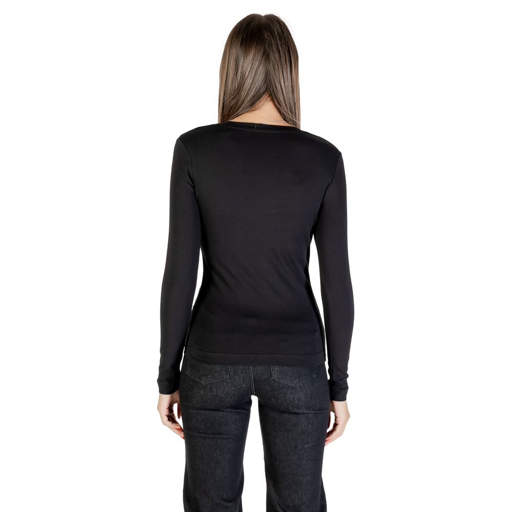 Guess Black Cotton Long Sleeve T-Shirt - Luxe Nova