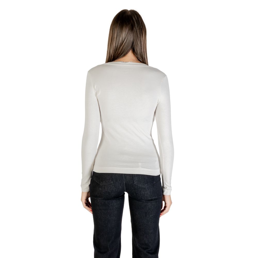 Guess Cream Cotton Long Sleeve T-Shirt - Luxe Nova