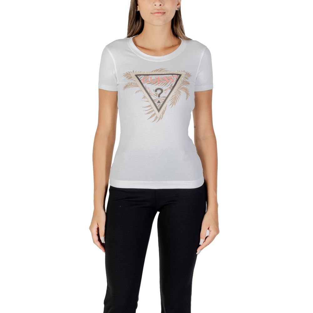 Guess White Cotton T-Shirt - Luxe Nova