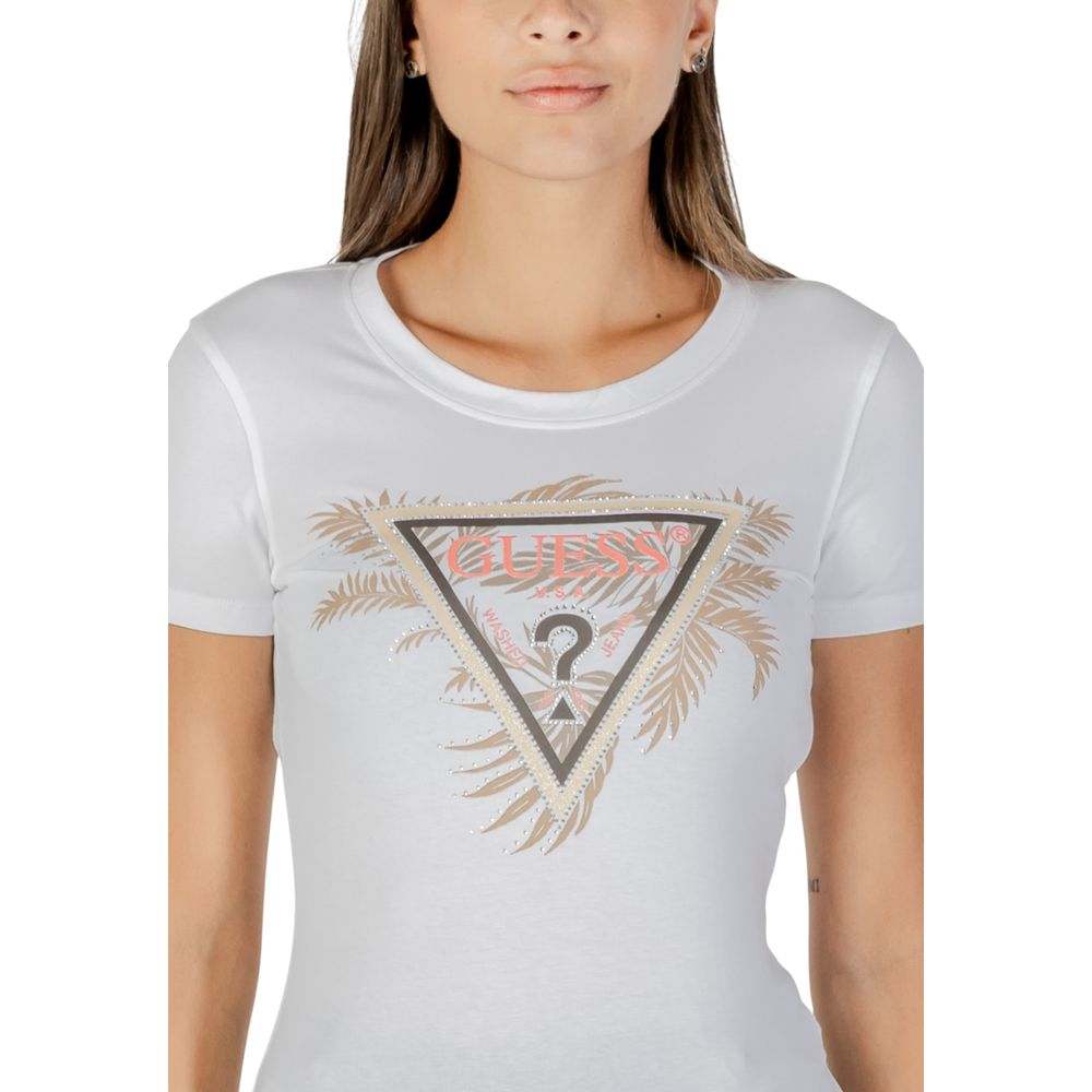 Guess White Cotton T-Shirt - Luxe Nova