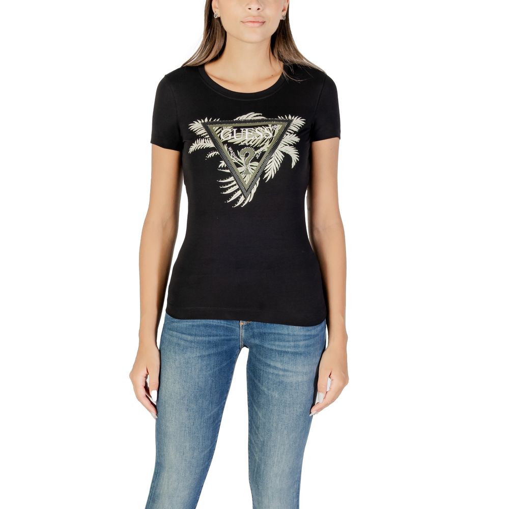 Guess Black Cotton T-Shirt - Luxe Nova