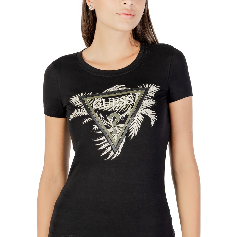 Guess Black Cotton T-Shirt - Luxe Nova