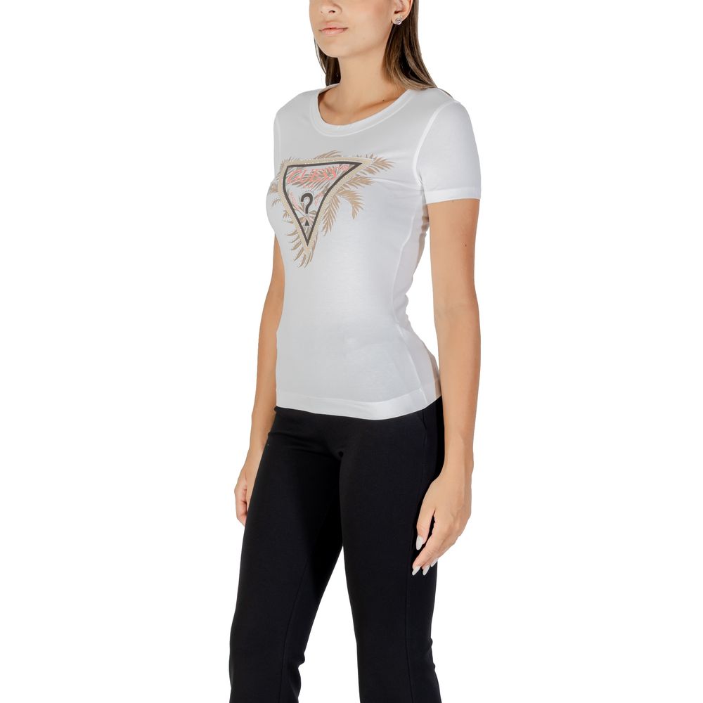 Guess White Cotton T-Shirt - Luxe Nova