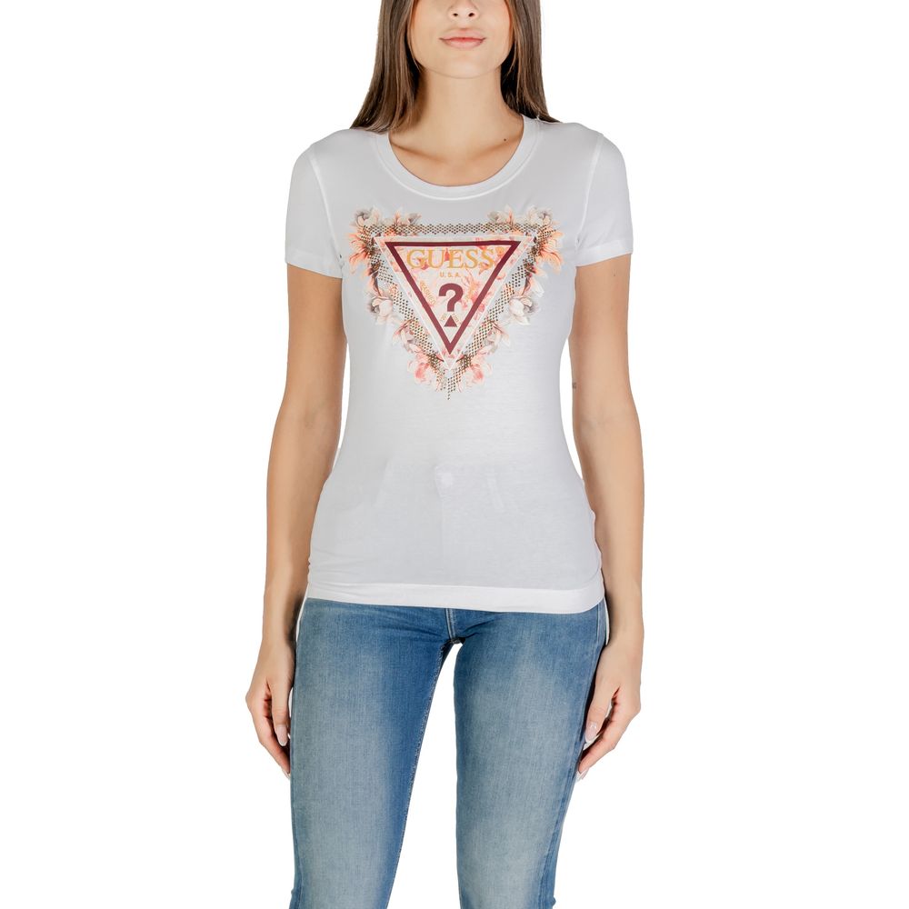 Guess White Cotton T-Shirt - Luxe Nova