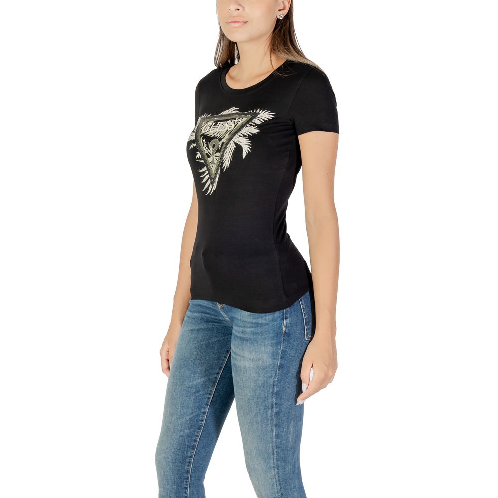 Guess Black Cotton T-Shirt - Luxe Nova