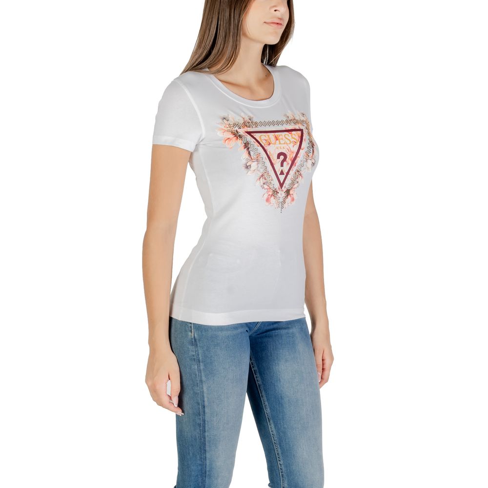Guess White Cotton T-Shirt - Luxe Nova