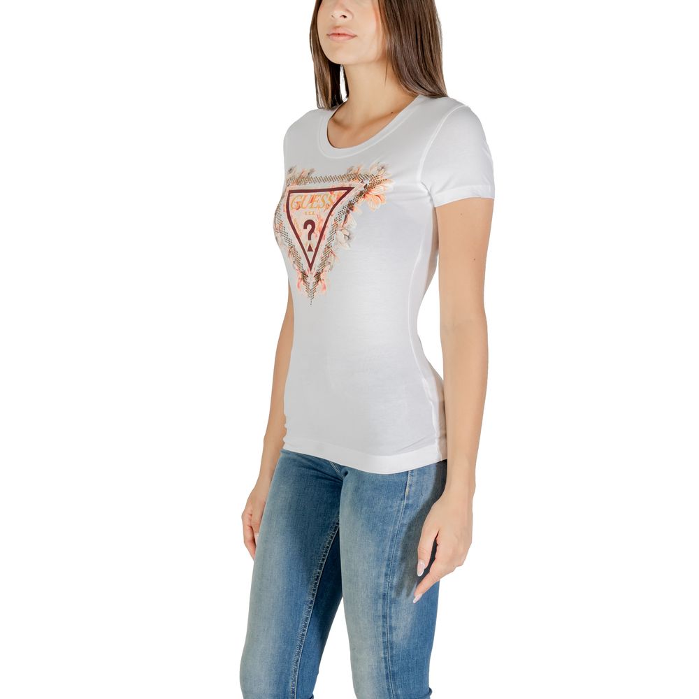Guess White Cotton T-Shirt - Luxe Nova