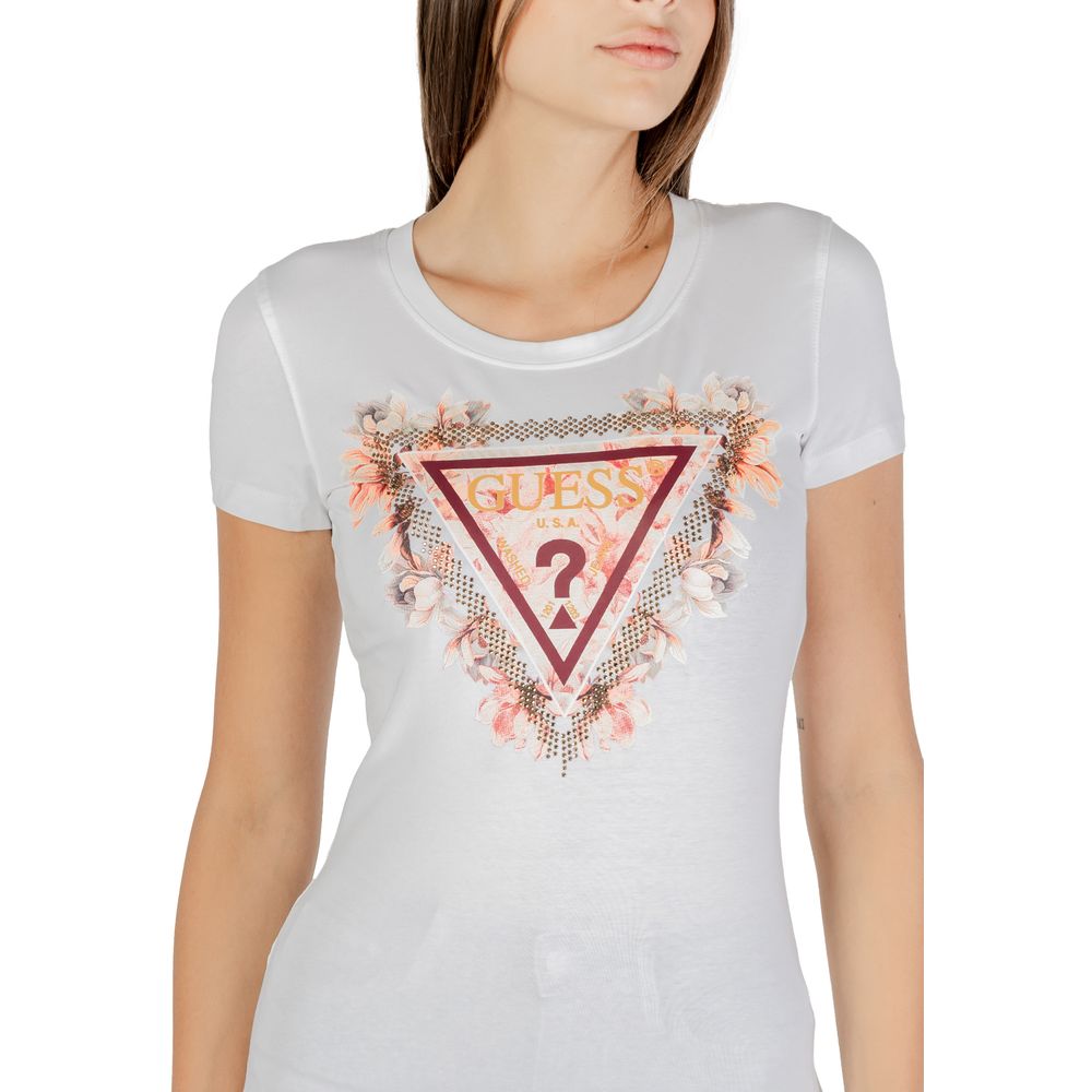 Guess White Cotton T-Shirt - Luxe Nova